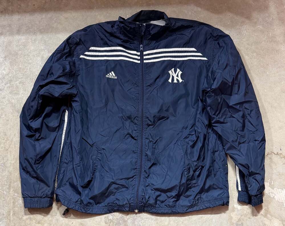 Adidas New York Yankees MLB Full Zip Windbreaker Track Jacket Navy Blue